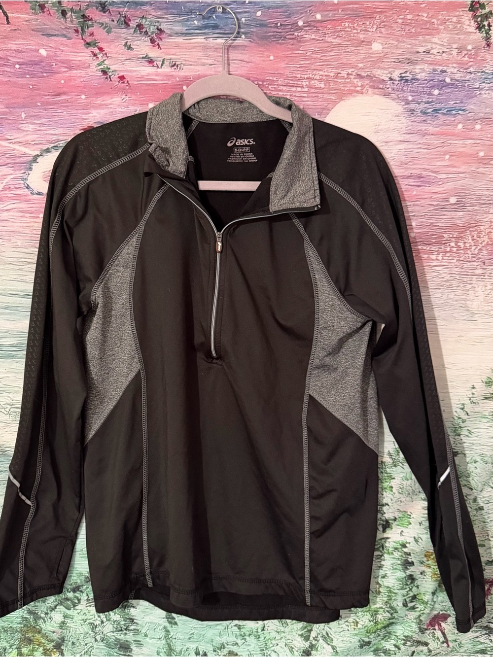 ASICS Black and Gray Men’s Performance Quarter-Zip Jacket
